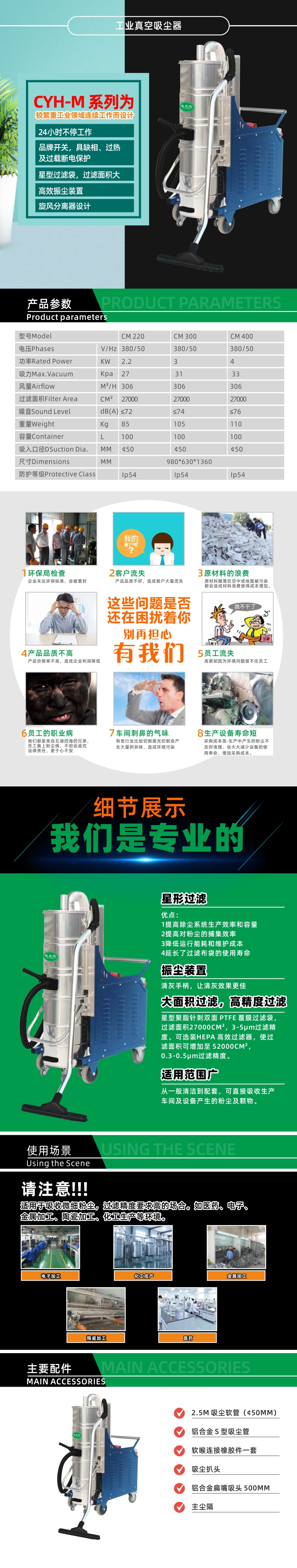 CYH(2.2-4KW)工業真空吸塵器（qì）
