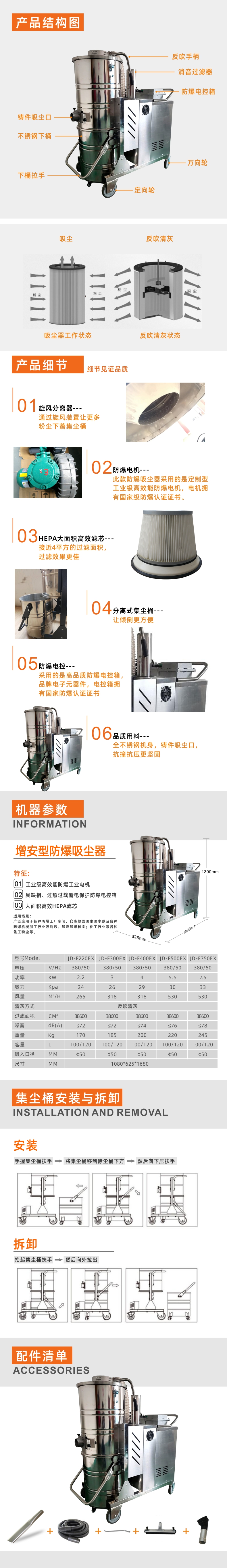 大型增（zēng）安型防爆型吸塵器
